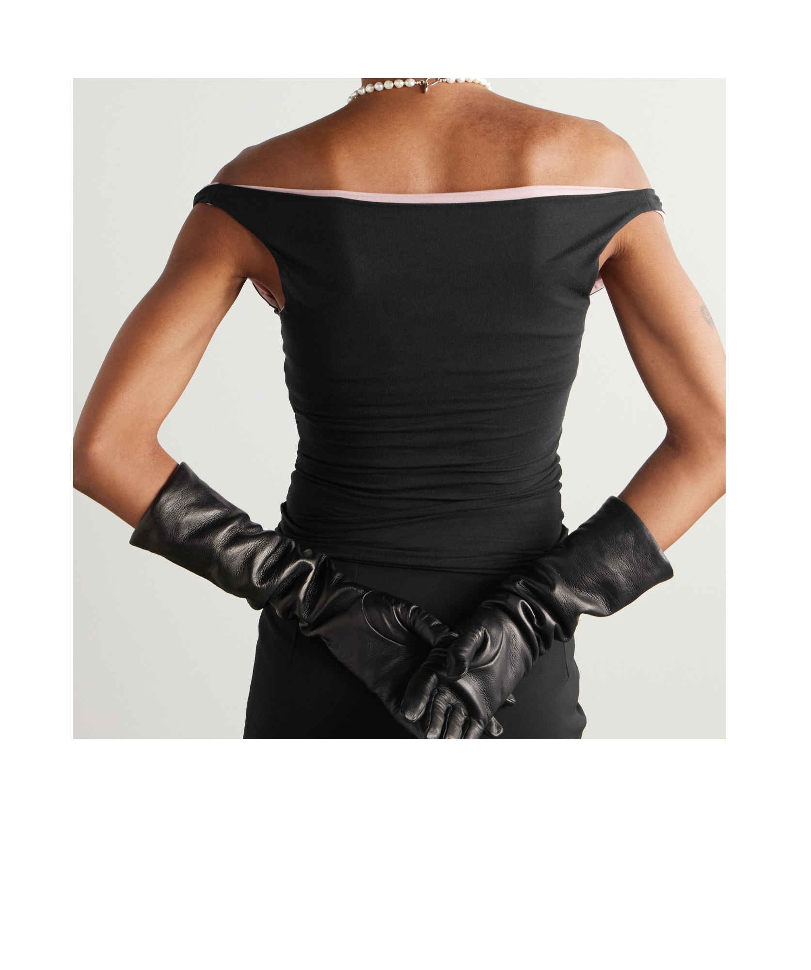 Magda Butrym Off-the-shoulder Layered Top In Black