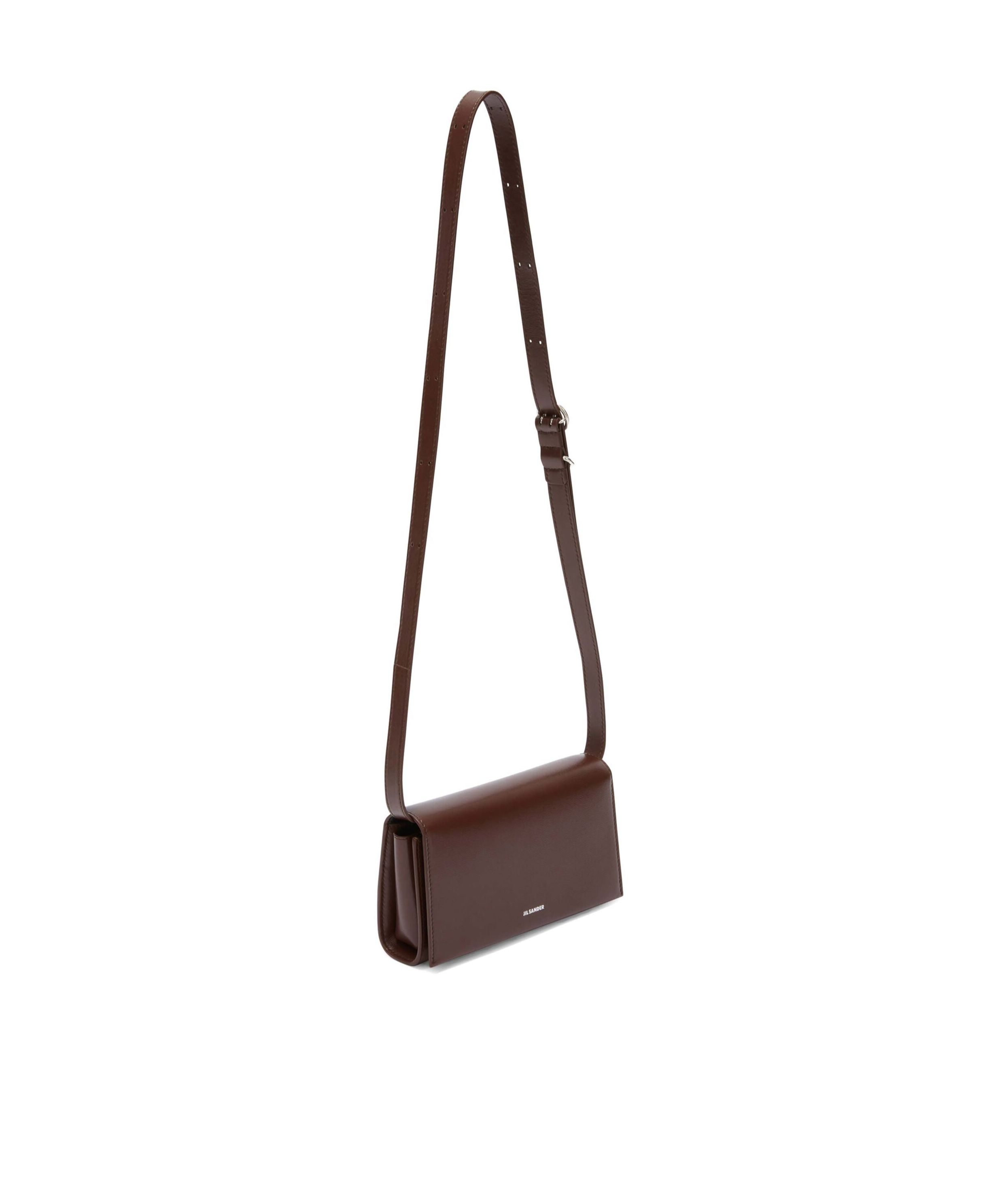 Jil Sander Small Empire Leather Shoulder Bag In White