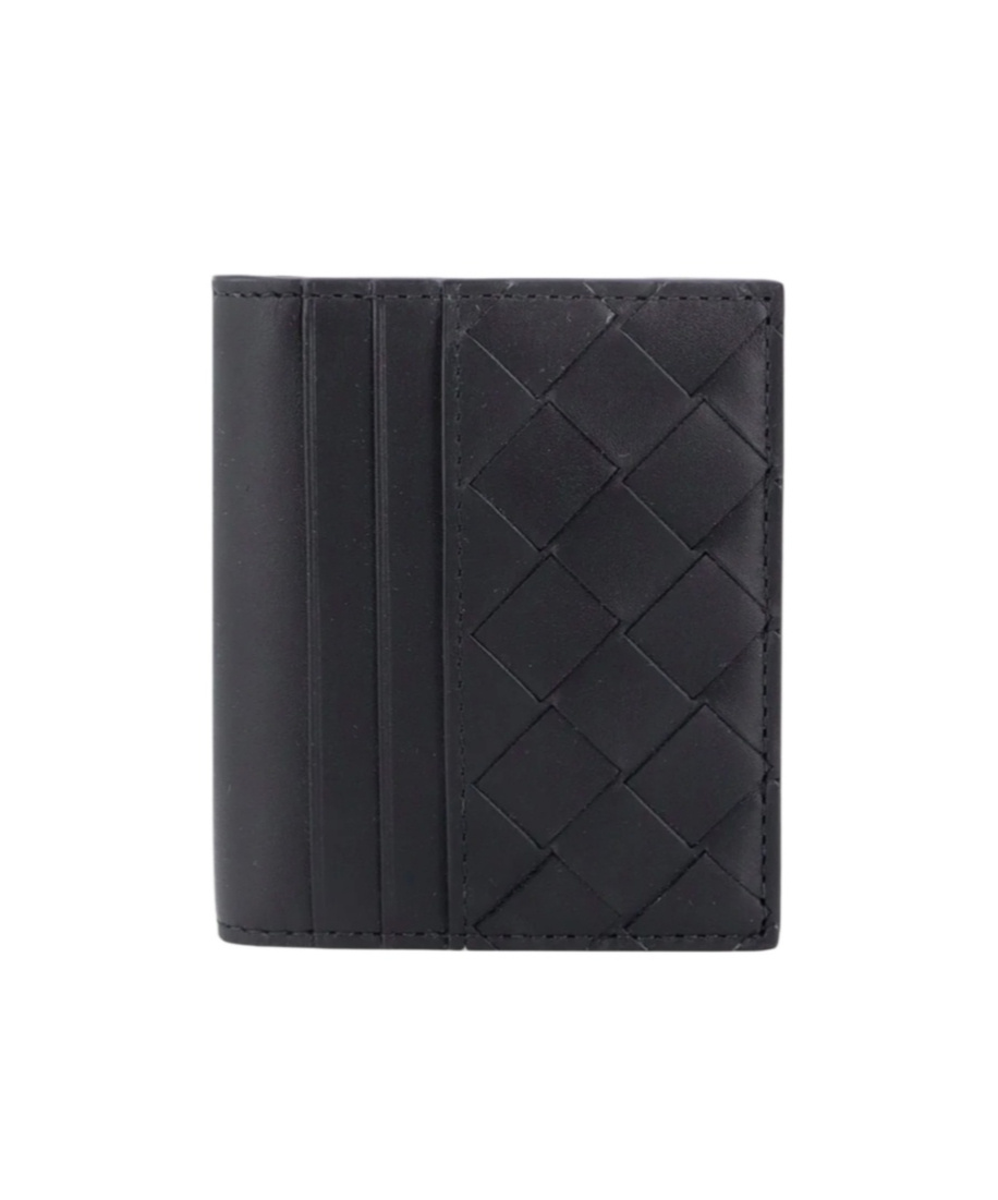Bottega Veneta Woven Card Bag In Black