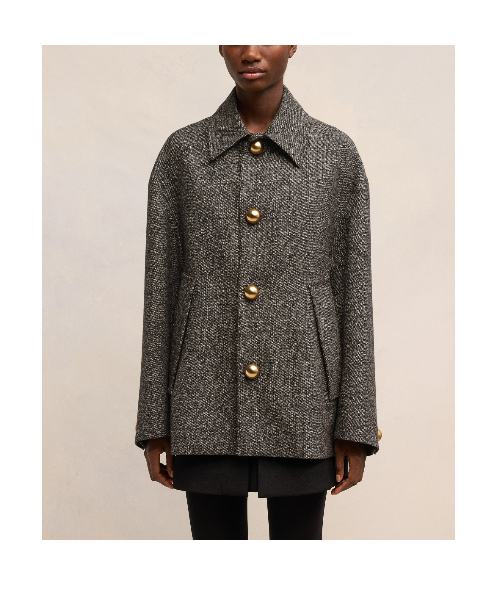 Ami Alexandre Mattiussi Ami Alexandre Mattiuss Oversized Short Belted Coat In Black