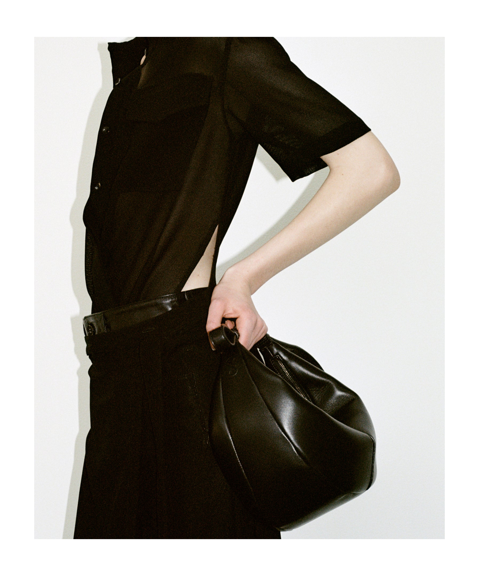 Shop Proenza Schouler Slide Leather Shoulder Bag In Black