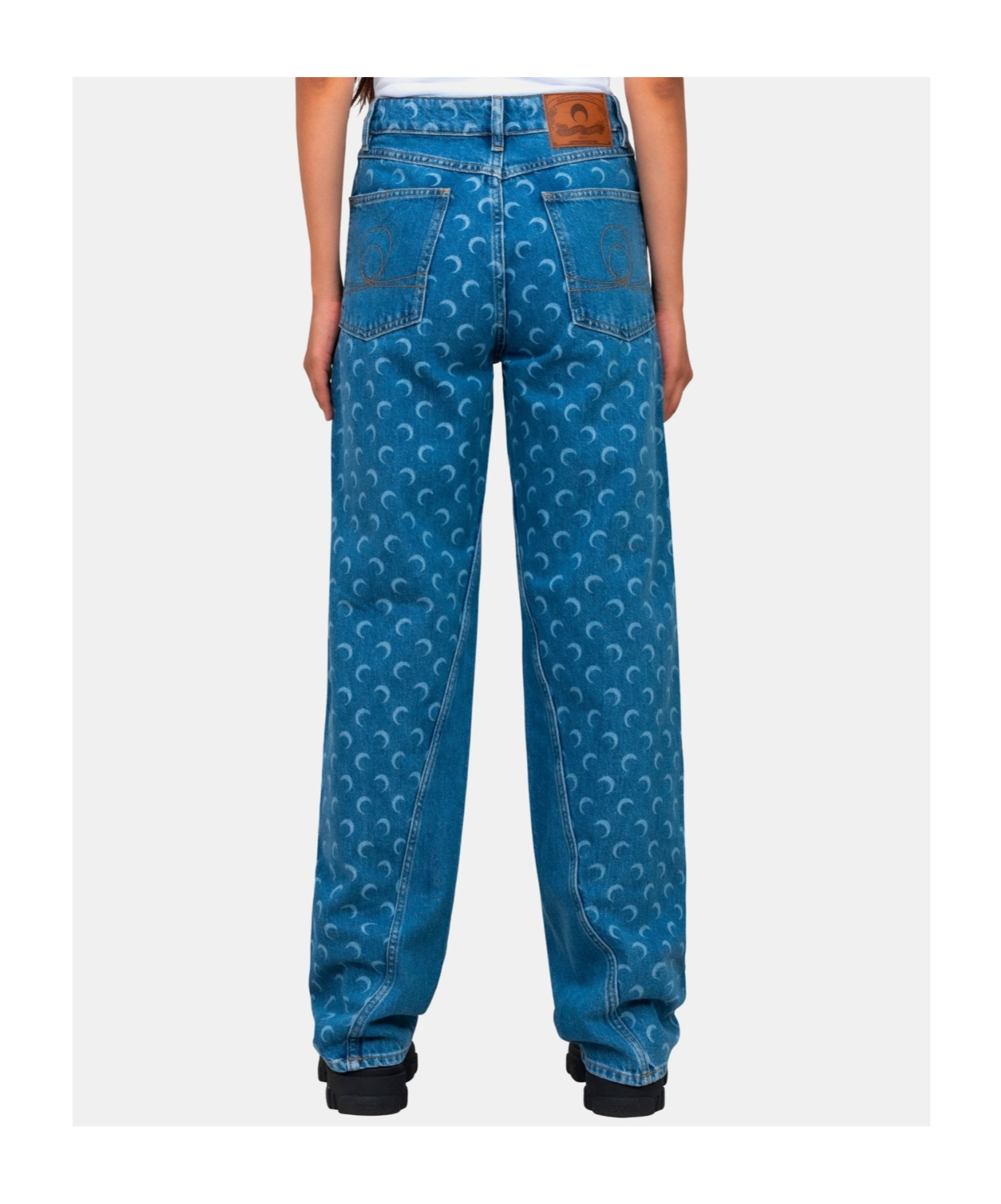 Marine Serre Jeans With Belt Loops In Blue