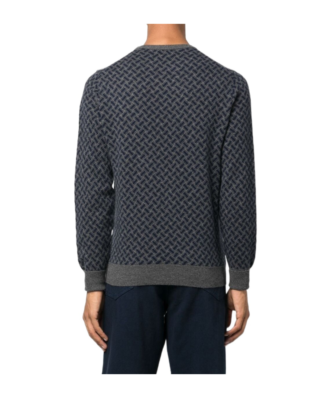 Drumohr Patterned-jacquard Cashmere Jumper In Black
