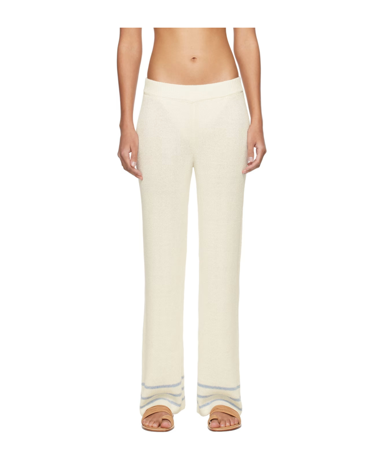 Bode Quincy Stripe Trousers In Neutral