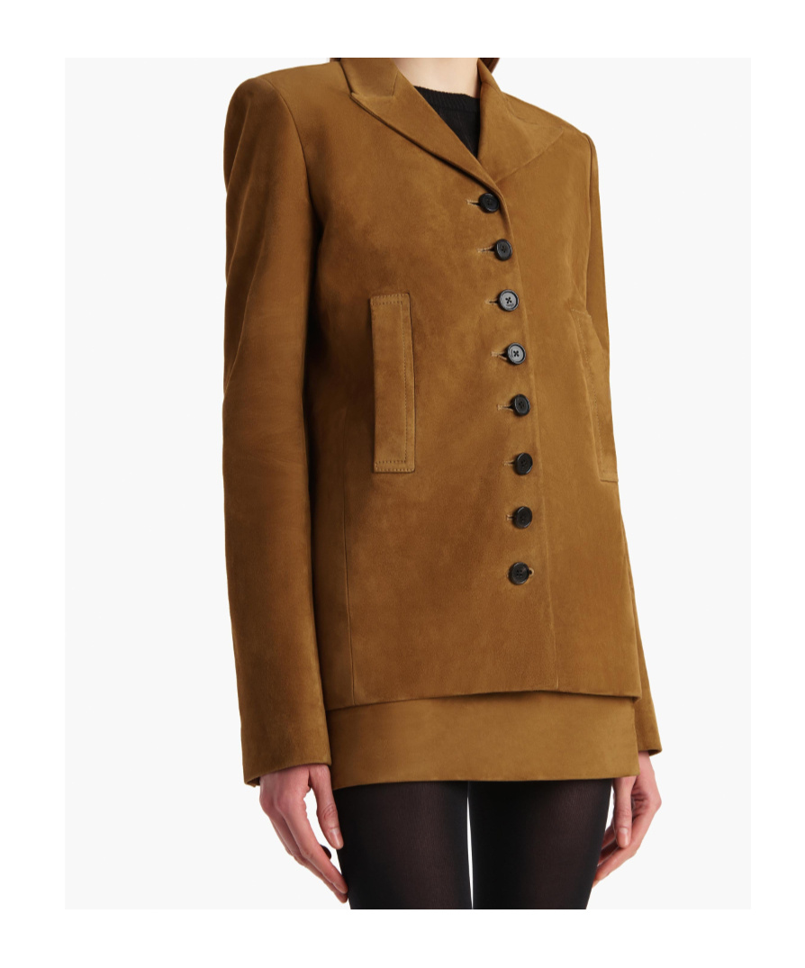 Khaite Suede Jacket In Brown