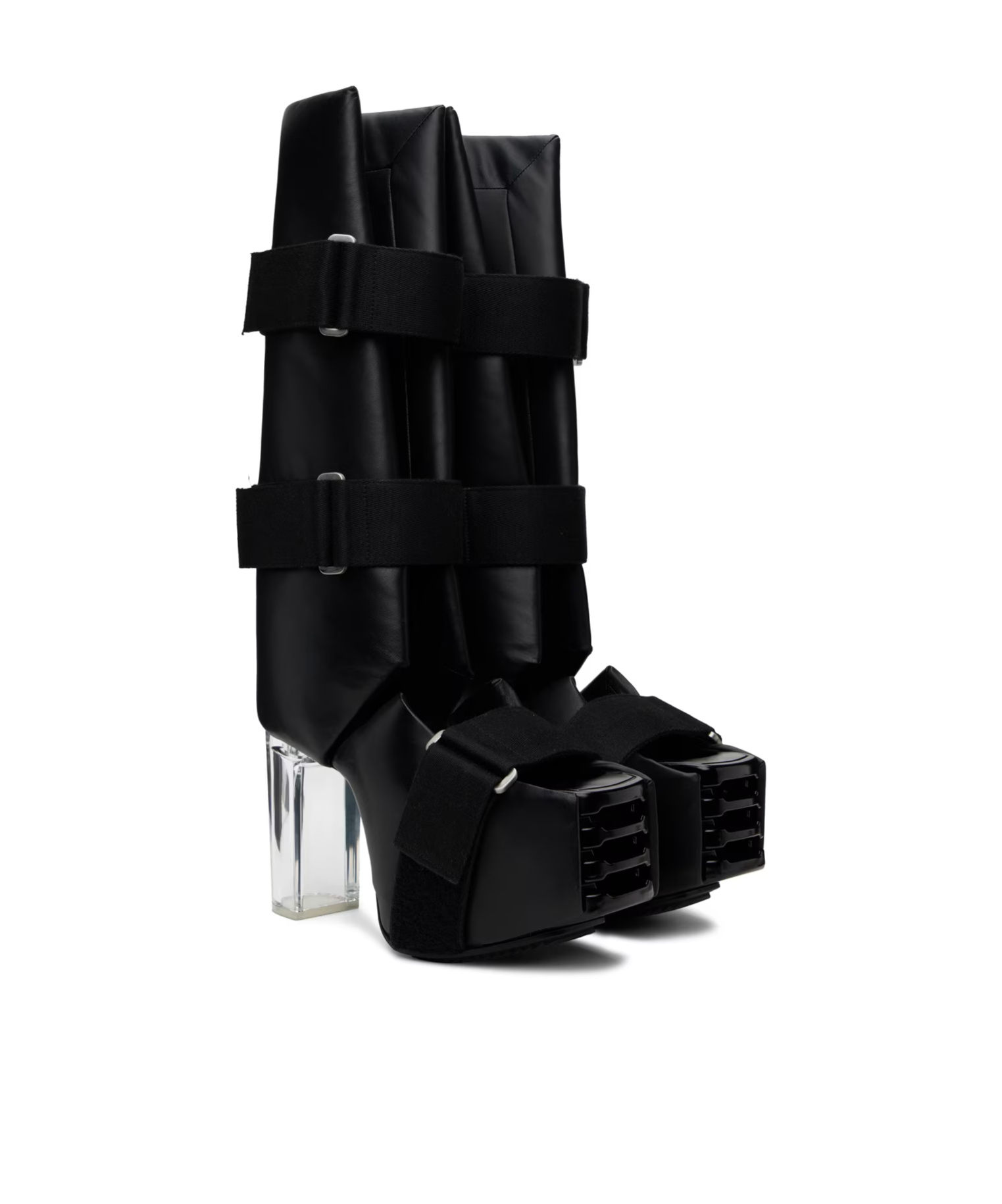 Rick Owens Open Splint Kiss High Boots In Black