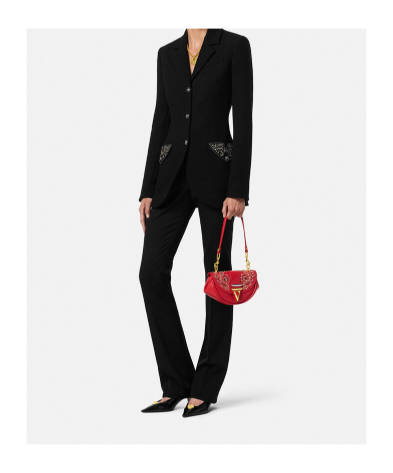 Versace Flared-leg Trousers In Black