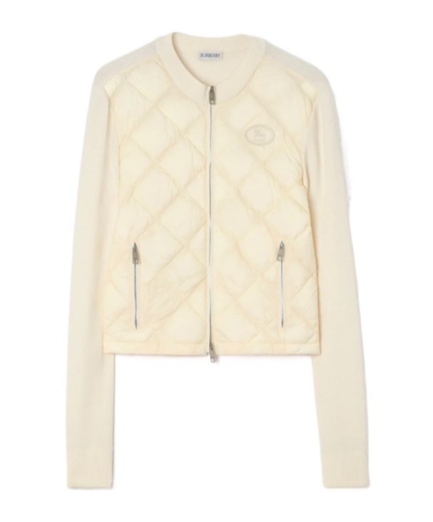 Burberry Quilted Nylon And Wool Fulbrook Jacket In White