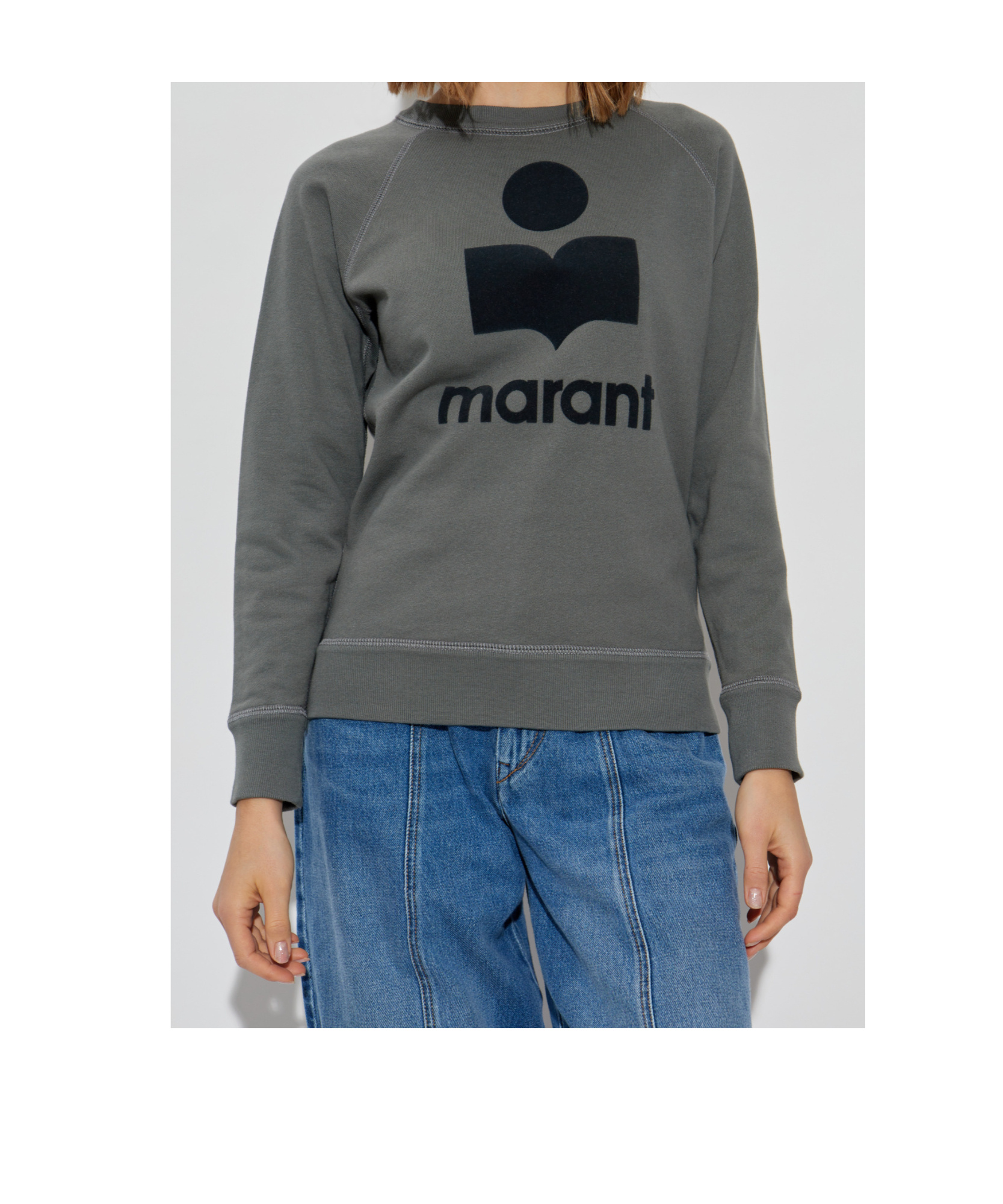 Isabel Marant Étoile Round-collar Long-sleeve Hoodie In Black