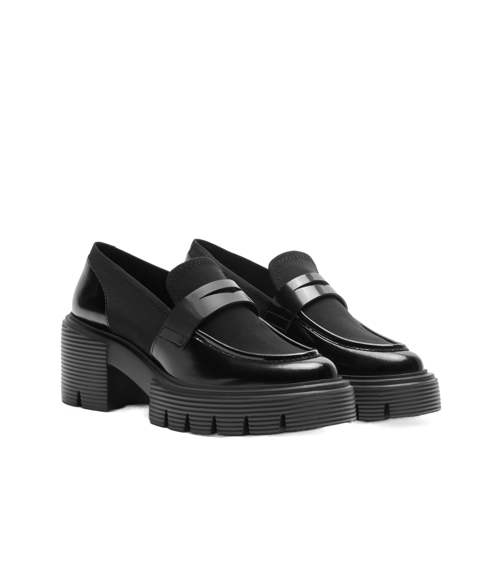 Stuart Weitzman Soho Glossed-leather Platform Loafers In Black