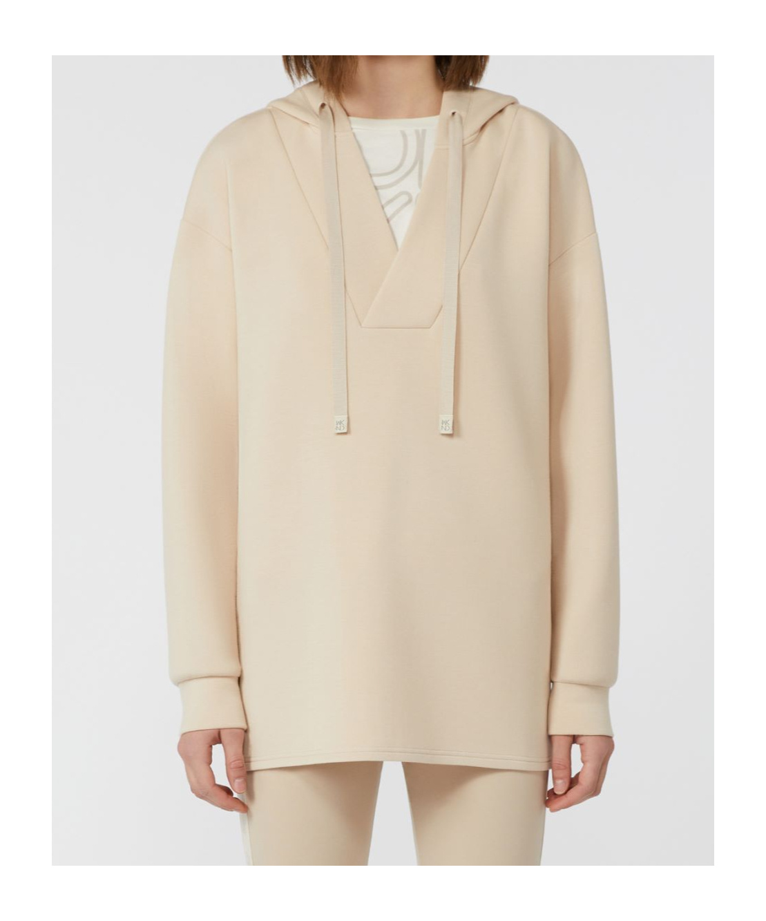 Weekend Max Mara Long Scuba Jersey Sweatshirt In Neutral