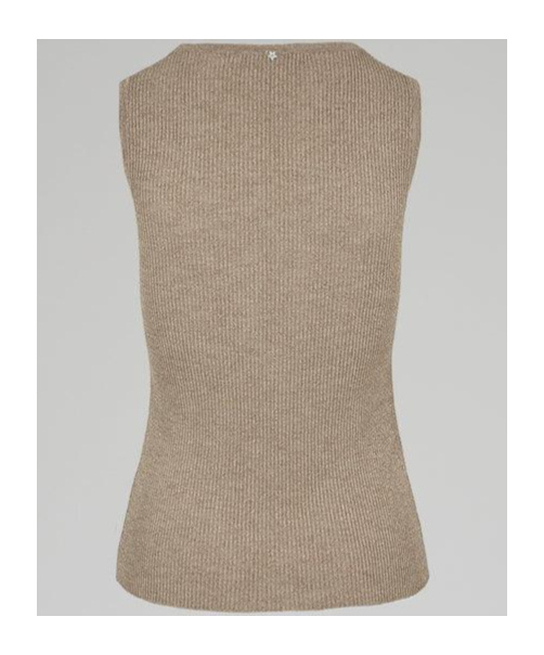 Lorena Antoniazzi Sleeveless Ribbed-knit Top In Nude