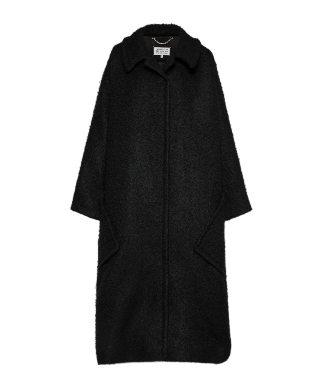 Maison Margiela Bouclé Oversized Coat In Black