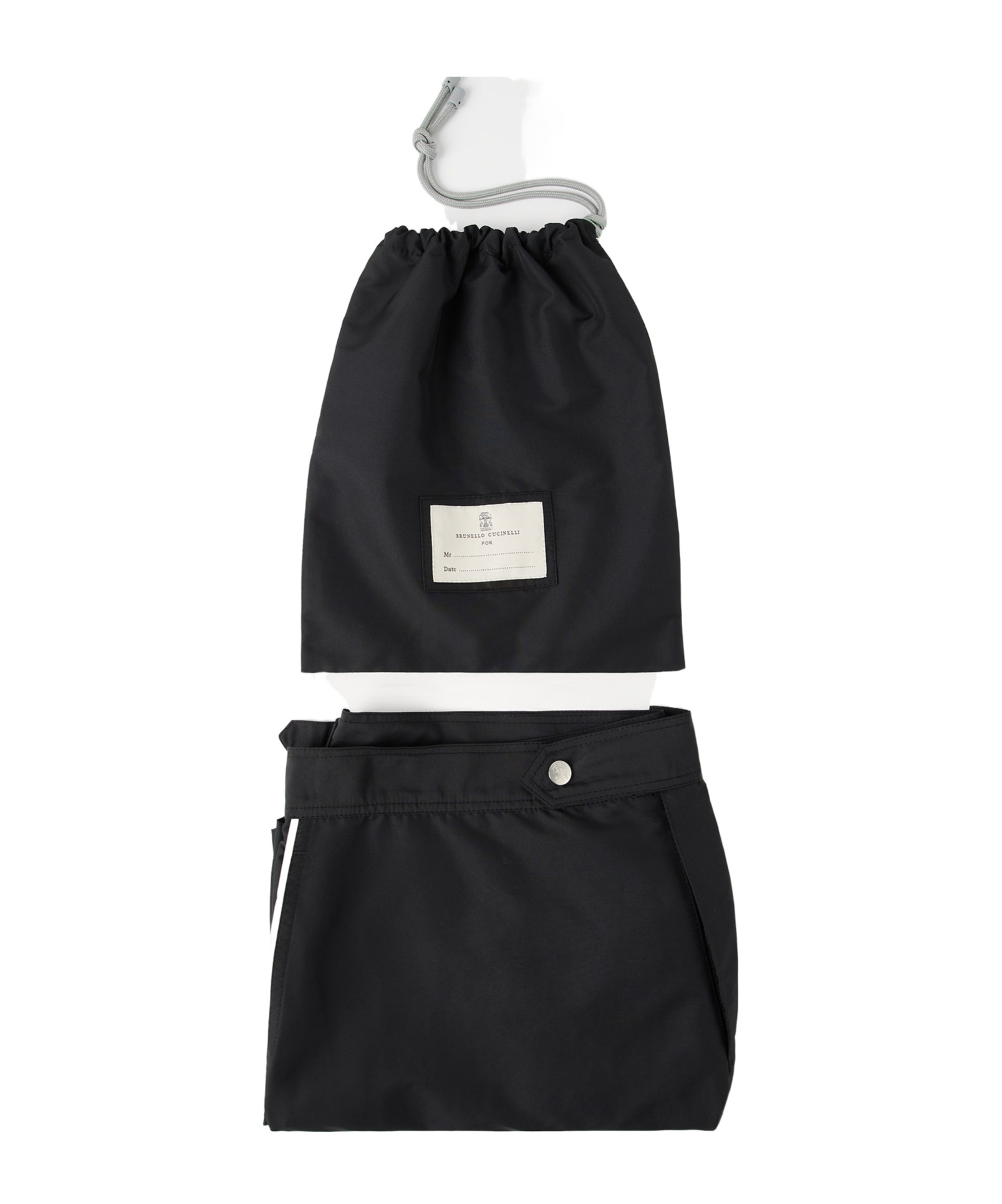 Brunello Cucinelli Contrast-color Swimming Trunks In Black