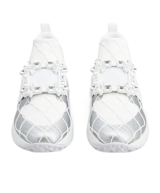 Roger Vivier Viv Run Strass Technical In White