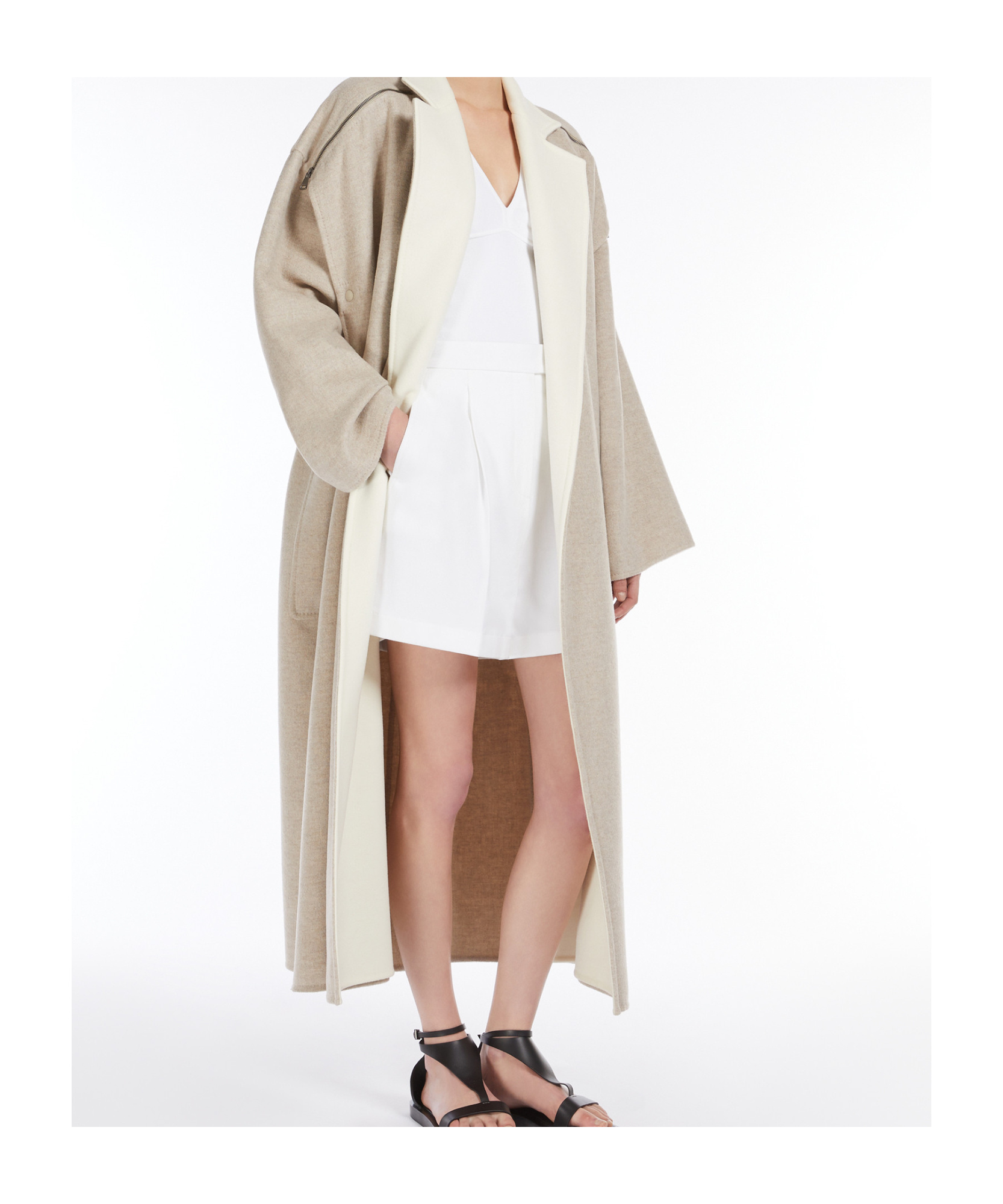 Max Mara White Stretch Cotton Shorts In White