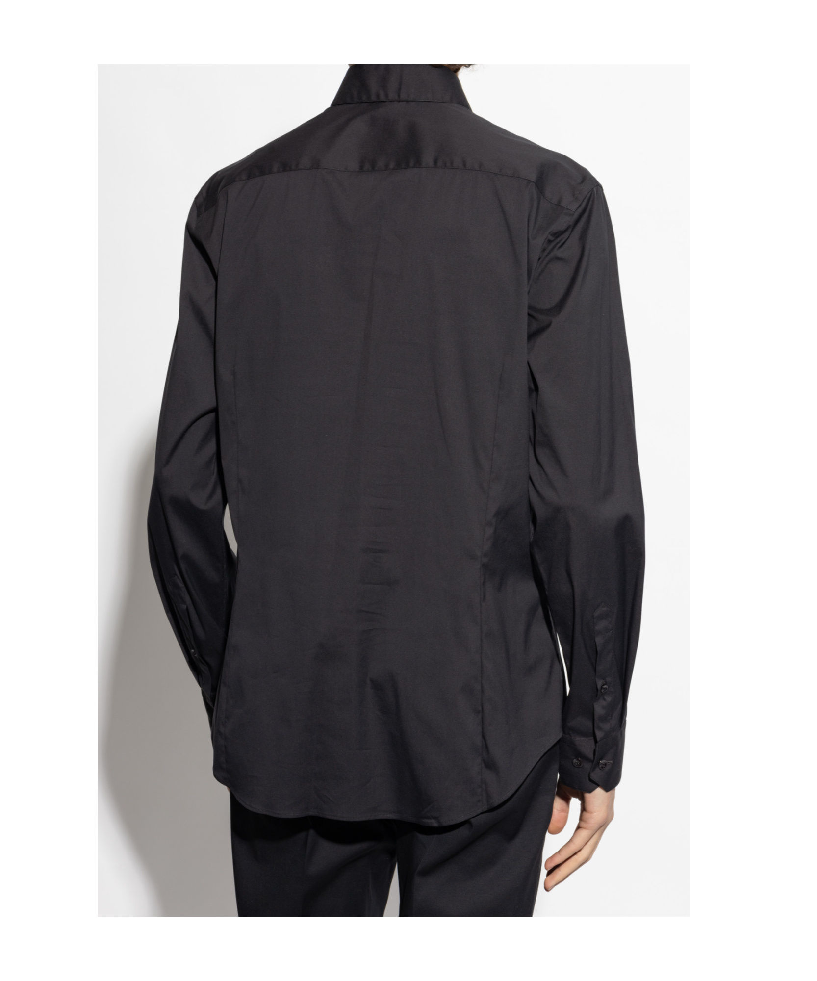 Giorgio Armani Long-sleeved Shirt In Black