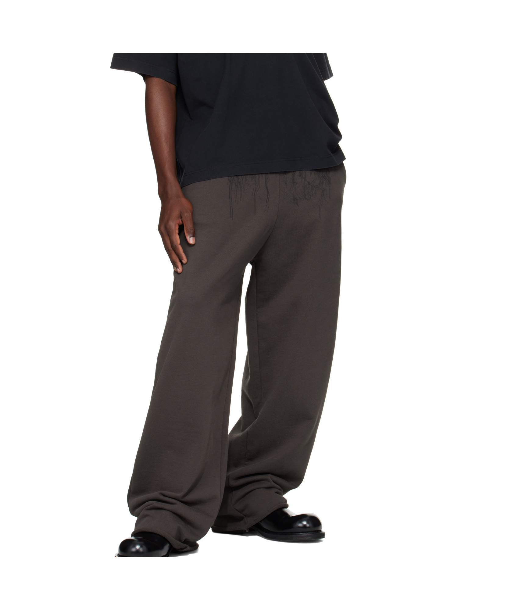 Vetements Brown Cradle Of Filth Dripping Logo Baggy Sweatpants In Brown