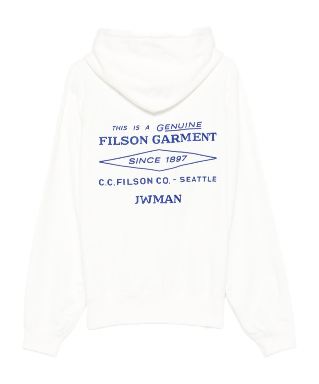 Junya Watanabe Graphic Print Hooded Sweatshirt Front Pocket In White