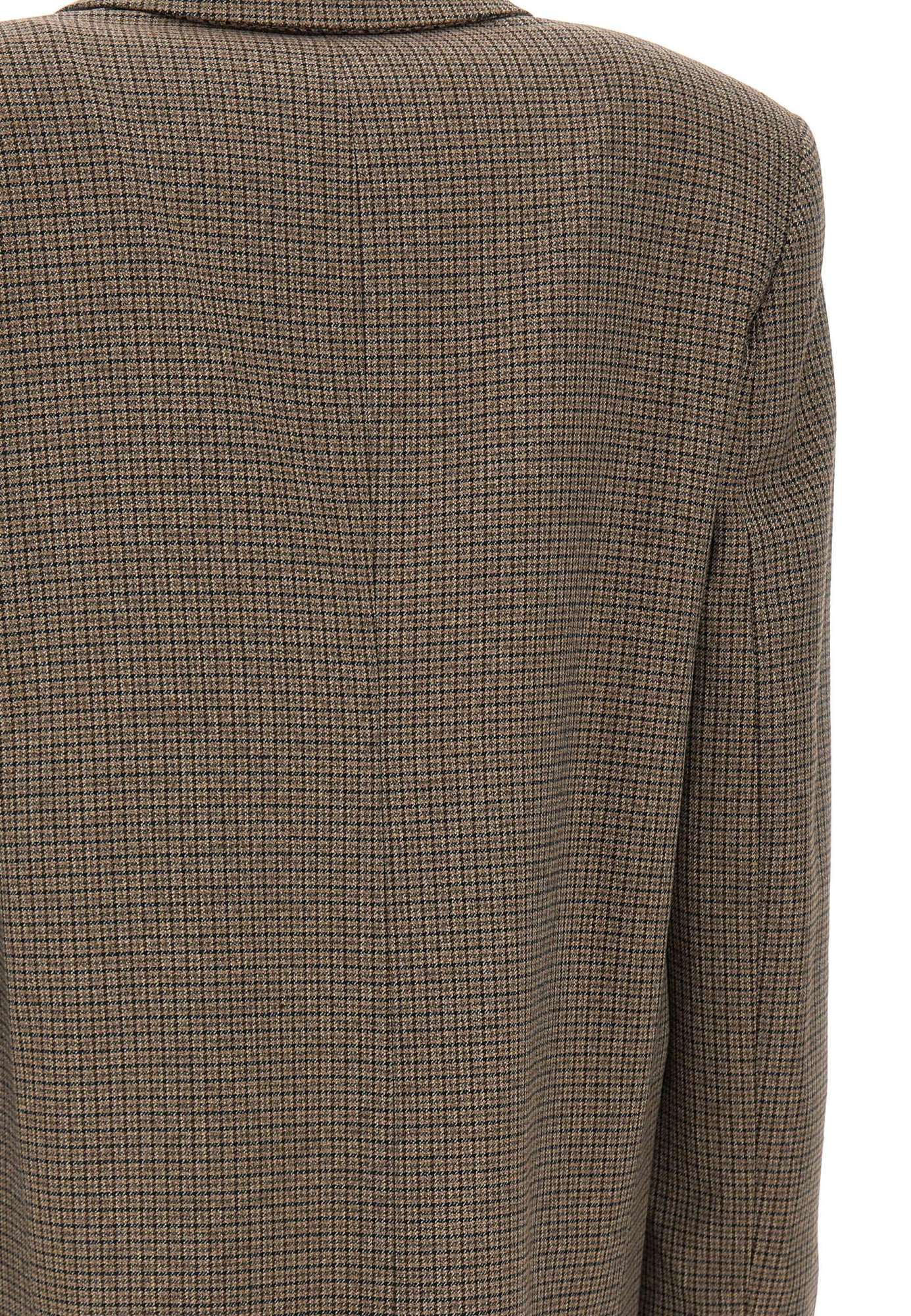 Kaos Single-breasted Houndstooth Blazer In Brown