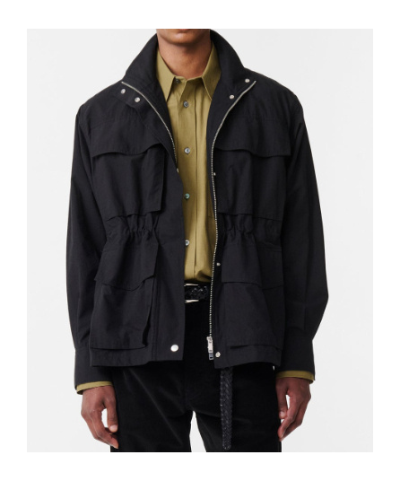Studio Nicholson Elasticated-waist Multi-pocket Jacket In Black