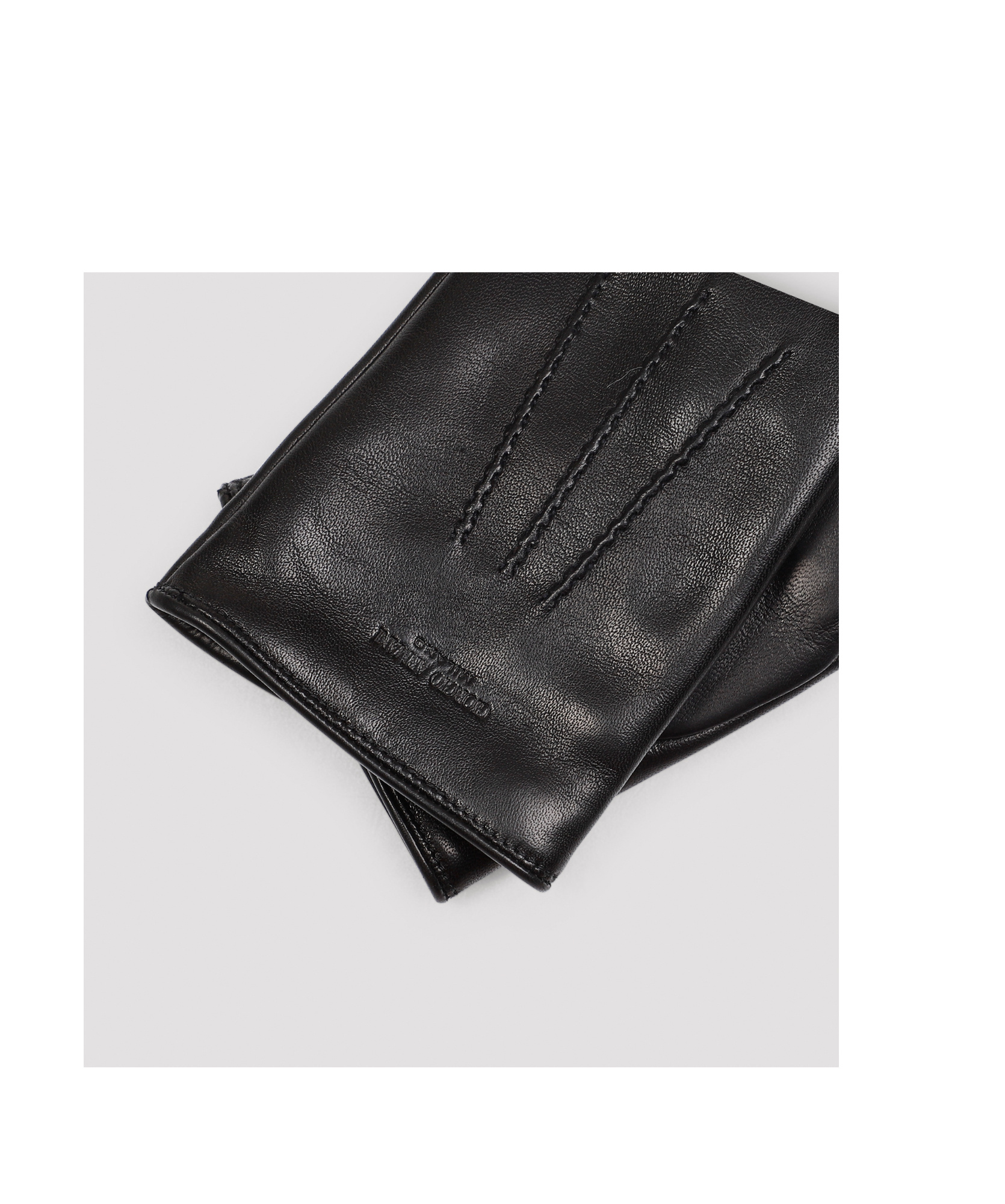 Giorgio Armani Logo-stamped Leather Gloves In Black