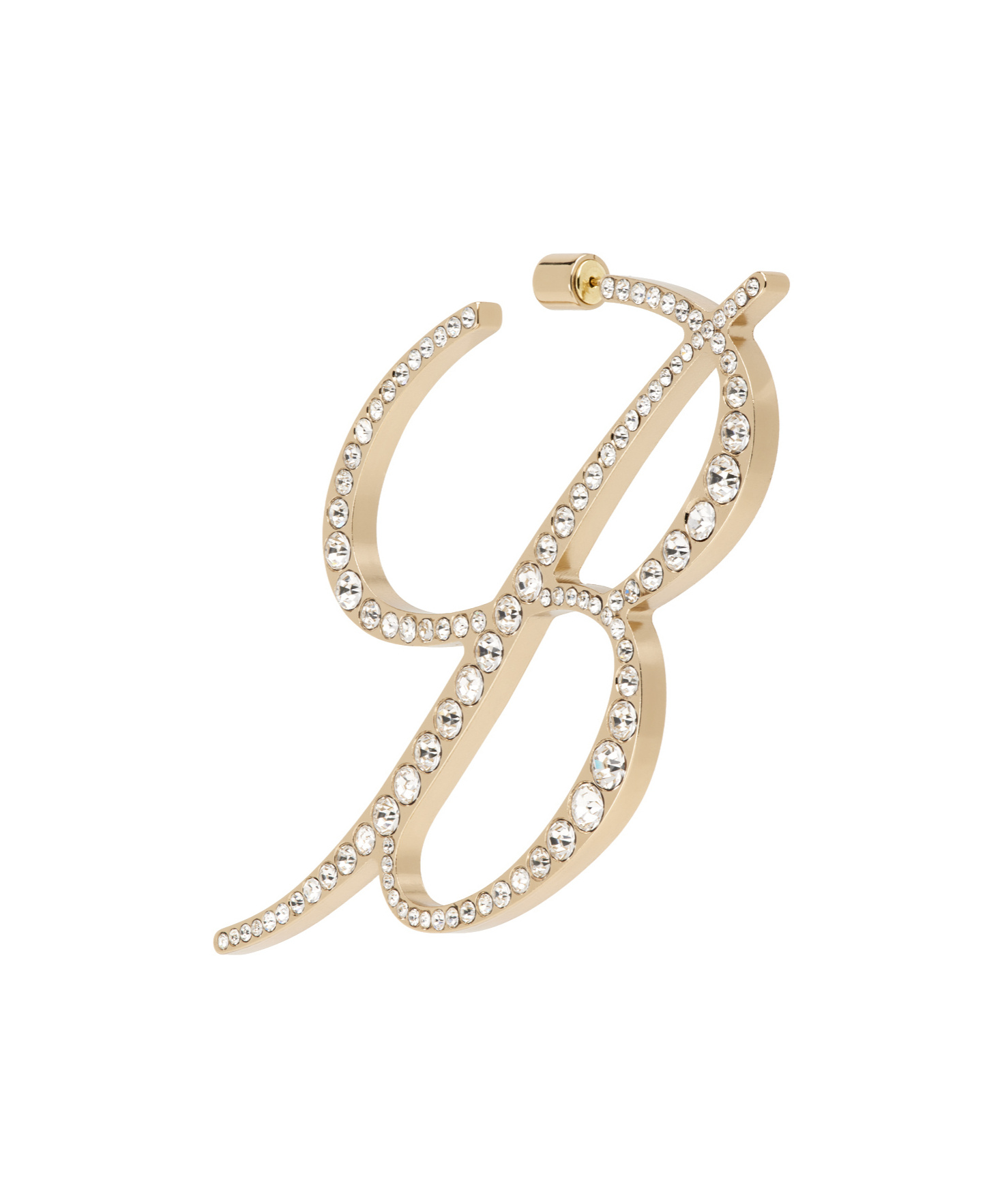 Blumarine B Logo Crystal Mono Earring In Yellow