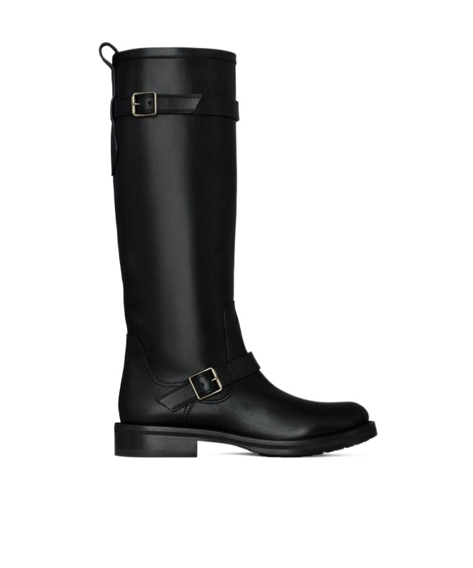 Shop Saint Laurent River Boots In Smooth Leather In Black