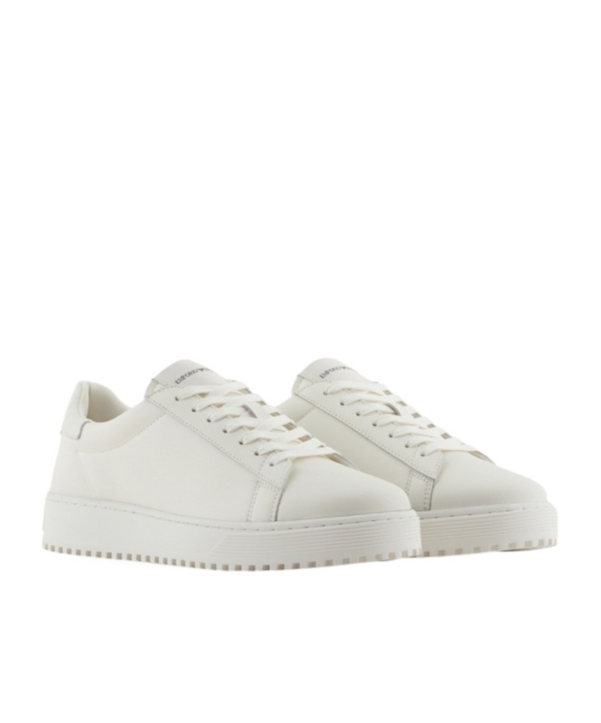 Emporio Armani Round Head Low-cut Casual Shoes In White