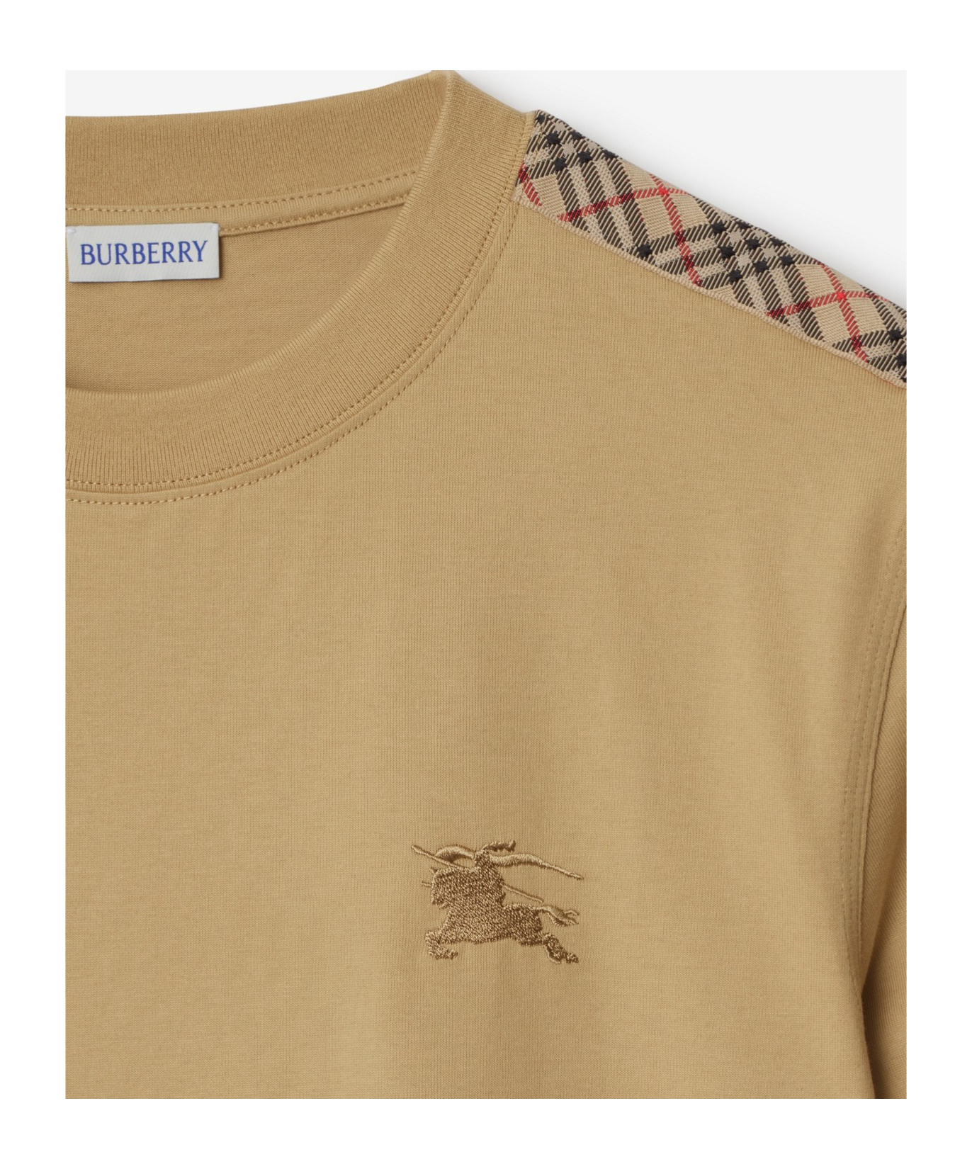 Burberry Cotton Short-sleeved T-shirt In Dark Grape Color