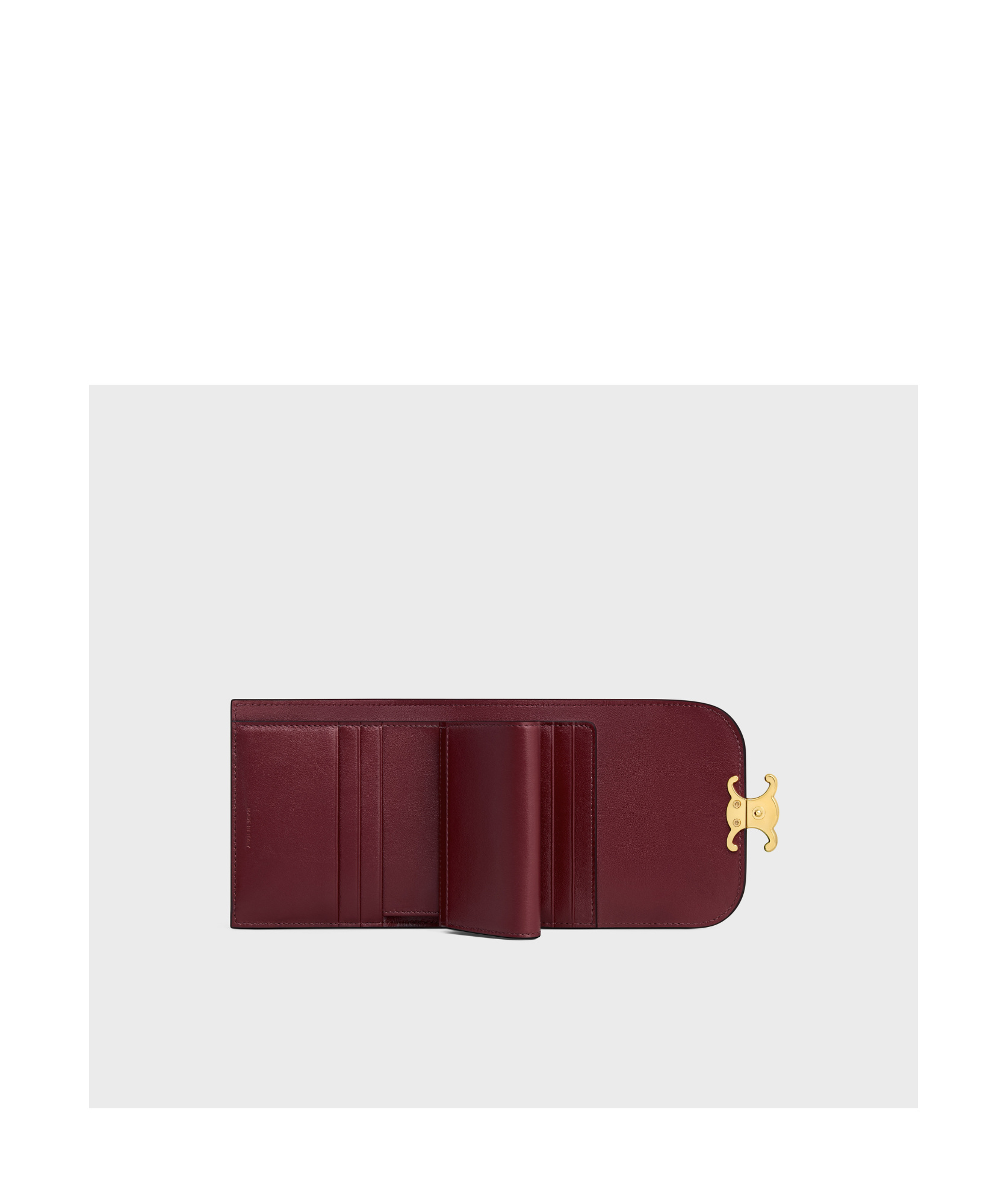 Celine Triomphe Small Flip Wallet In Brown