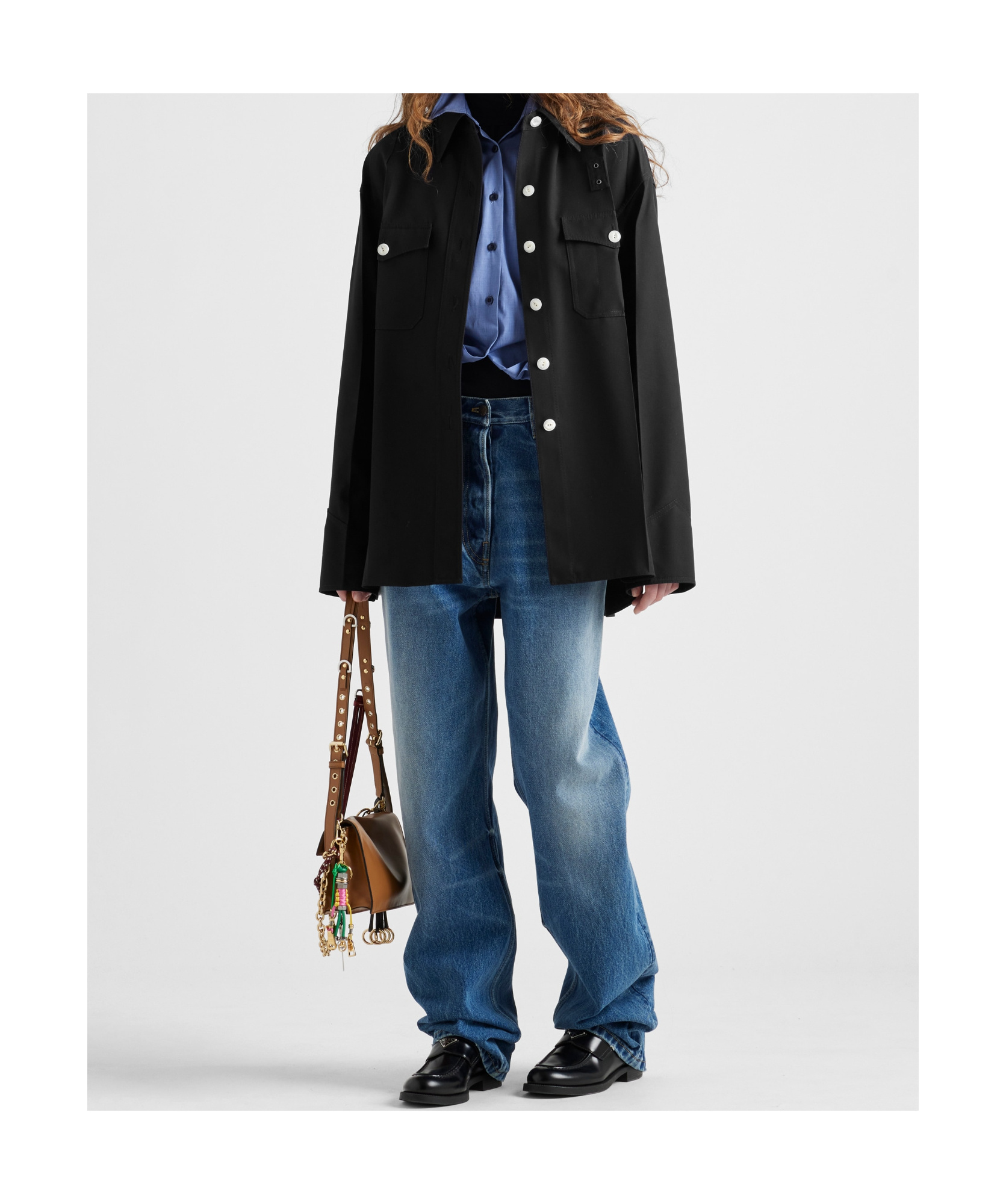 Prada Long-sleeved Shirt In Black