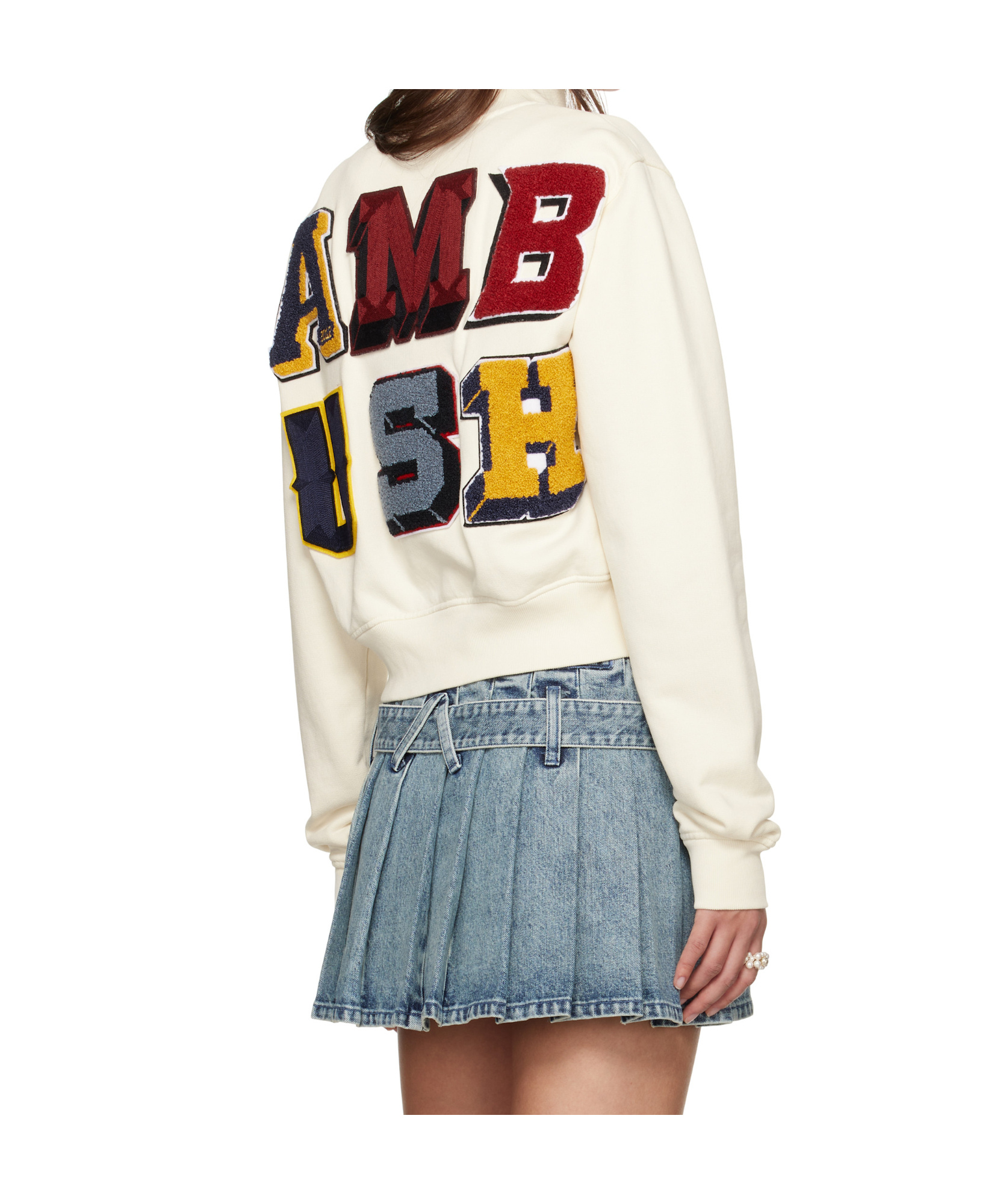 Ambush Off-white Zip Up Sweatshirt In White