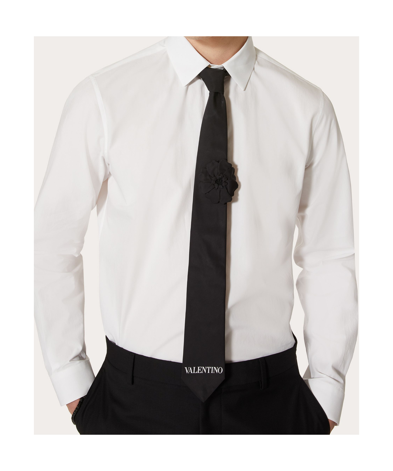 Valentino Garavani Men Shirt With Rockstud Untitled Studs In White