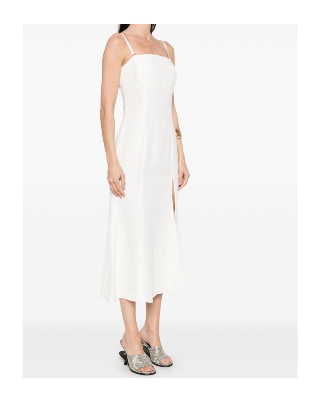 Twinset White Midi Dress With Side Slit