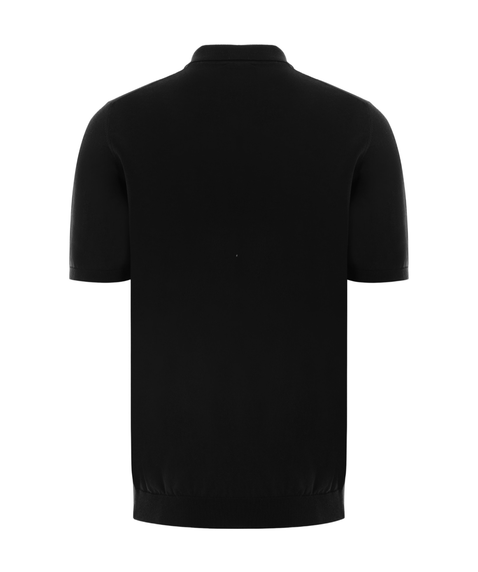 Roberto Collina Short-sleeved Polo With Ribbed Detailing In Black