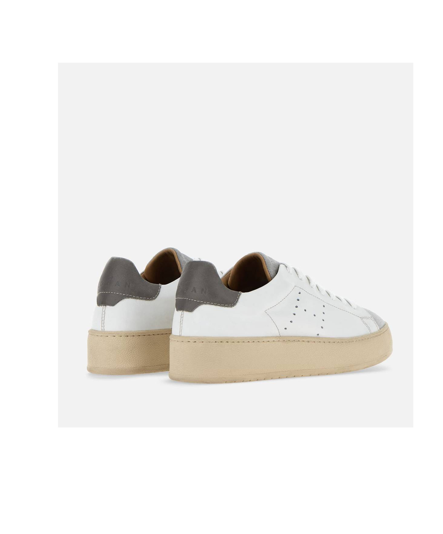 Hogan H672 Round Toe Lace-up Sneakers In White