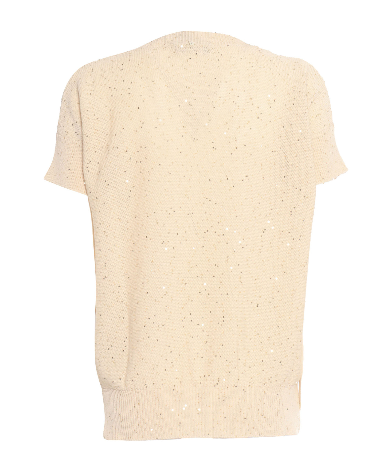 Lorena Antoniazzi Short-sleeved Knitted T-shirt In Nude