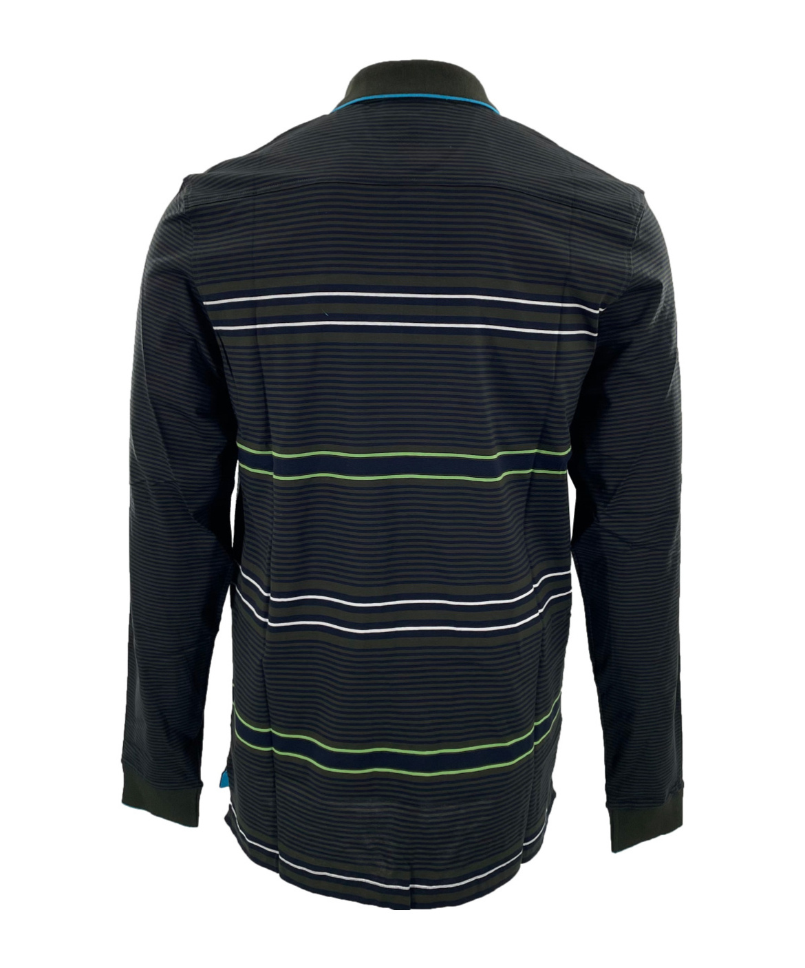 Dunhill Striped Long-sleeved Polo Shirt In Black