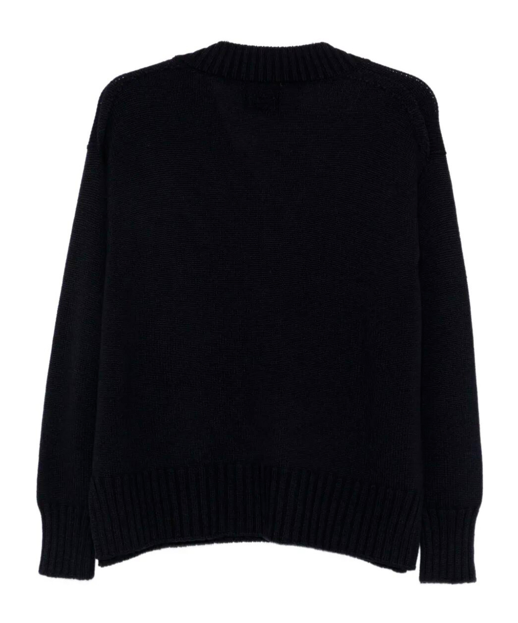 Drumohr V-neck Wool Sweater In Black