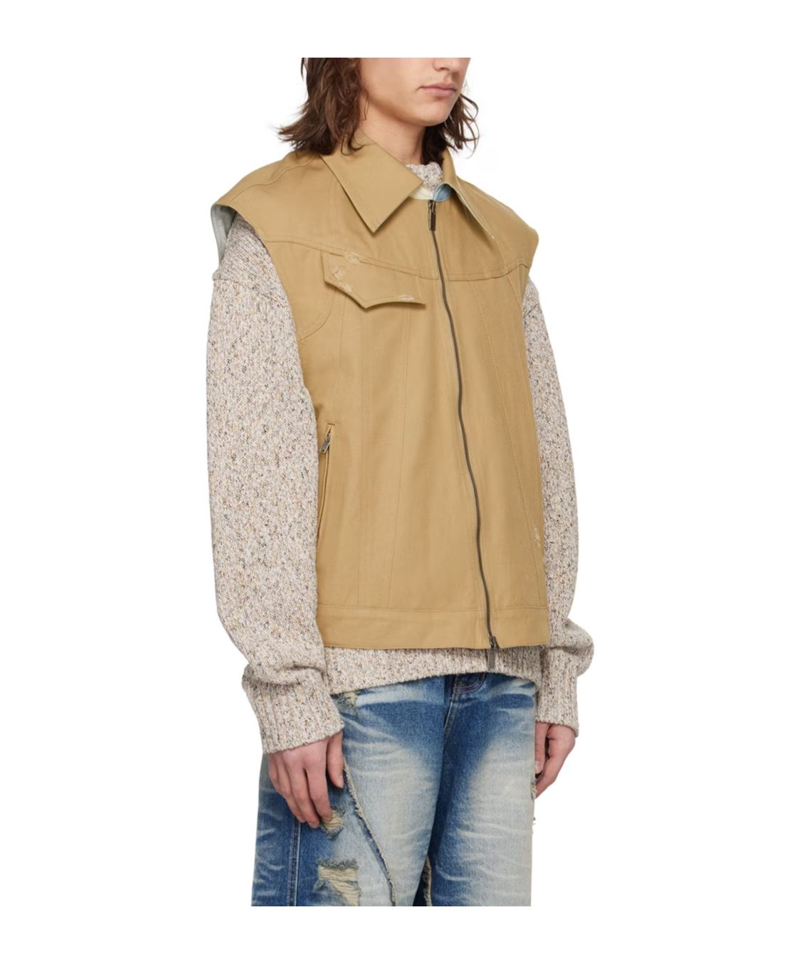 Ader Error Poel Double-sided Vest In Brown