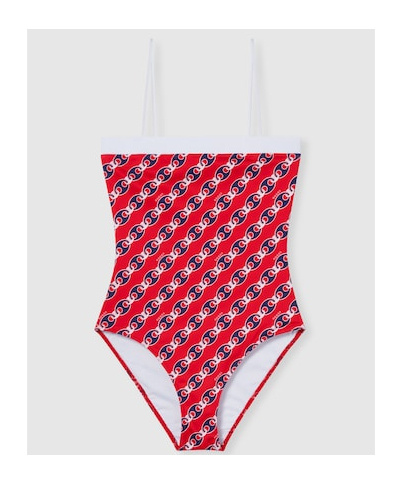 Gucci Printed Stretch Jersey Swimsuit In Multi