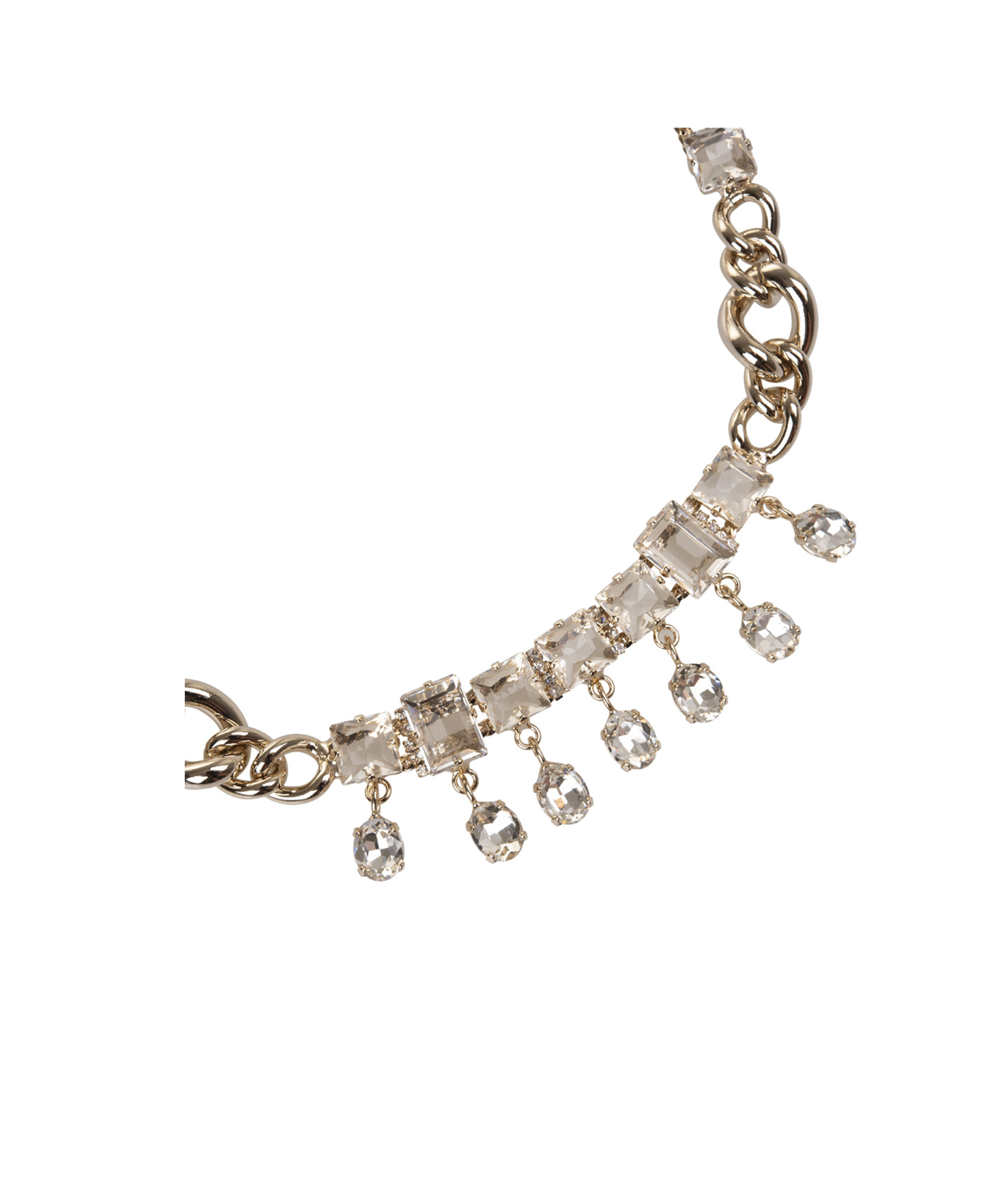 Ermanno Scervino Chain Necklace With Stones In Yellow