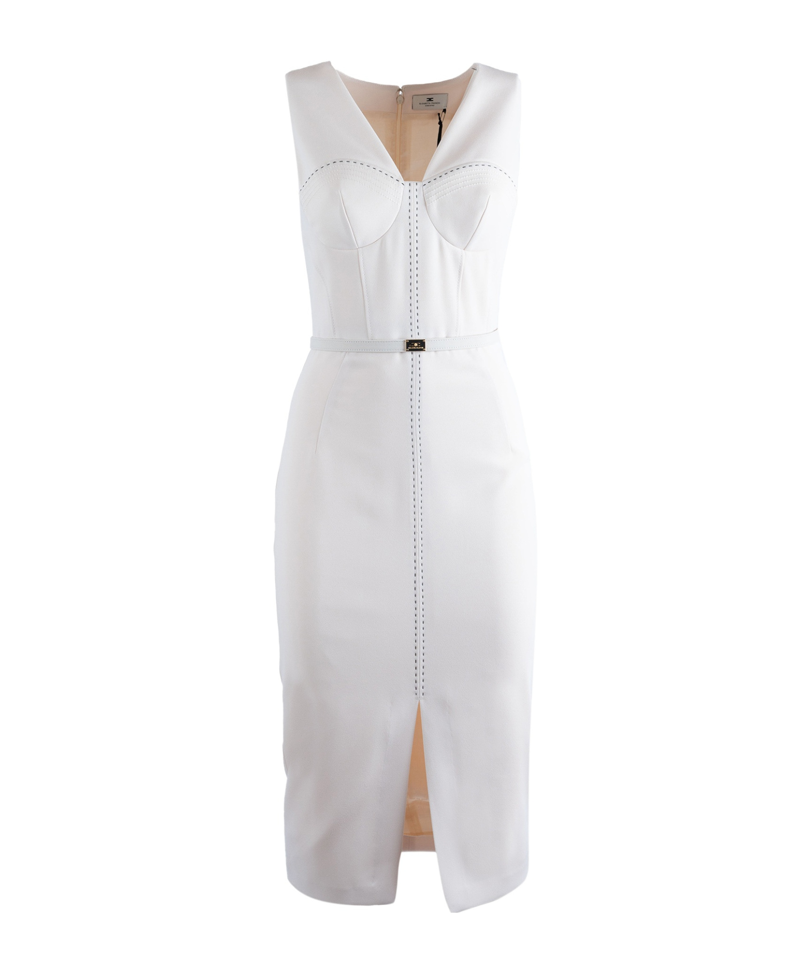 Elisabetta Franchi Womens Dress With Belt In White