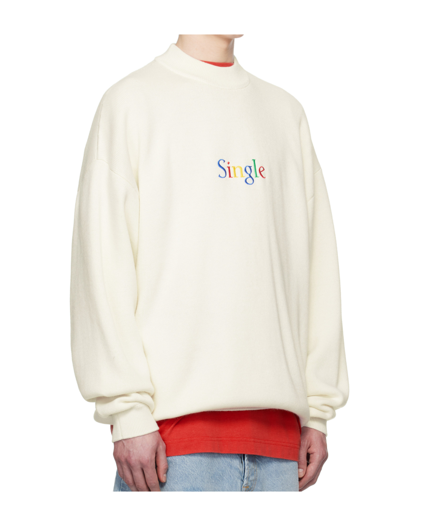 Vetements Long Sleeve Sweater In White