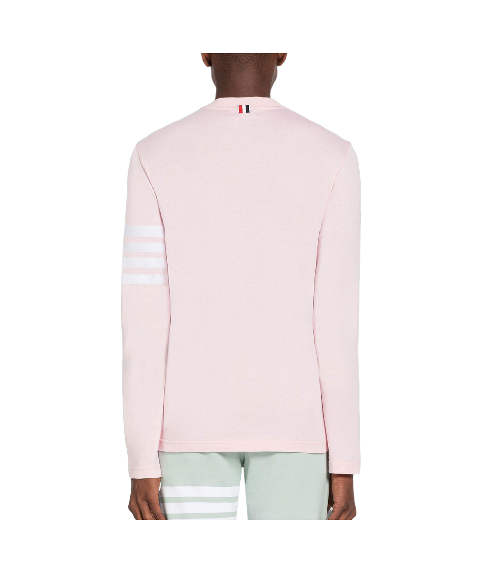 Thom Browne Hector 4-bar Long-sleeve T-shirt In Pink