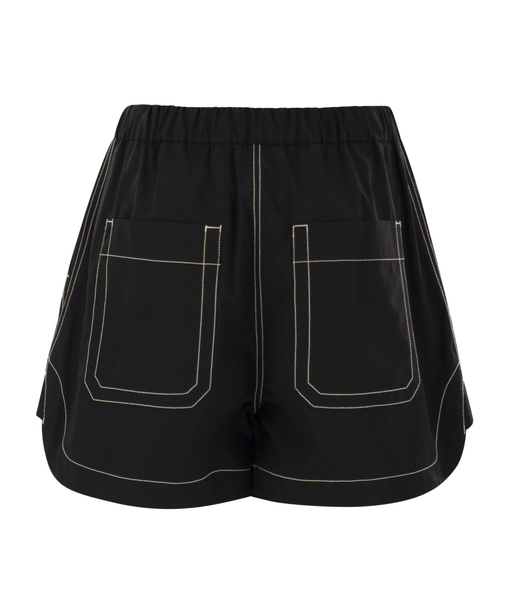 Sportmax Elastic Waist Shorts In Black