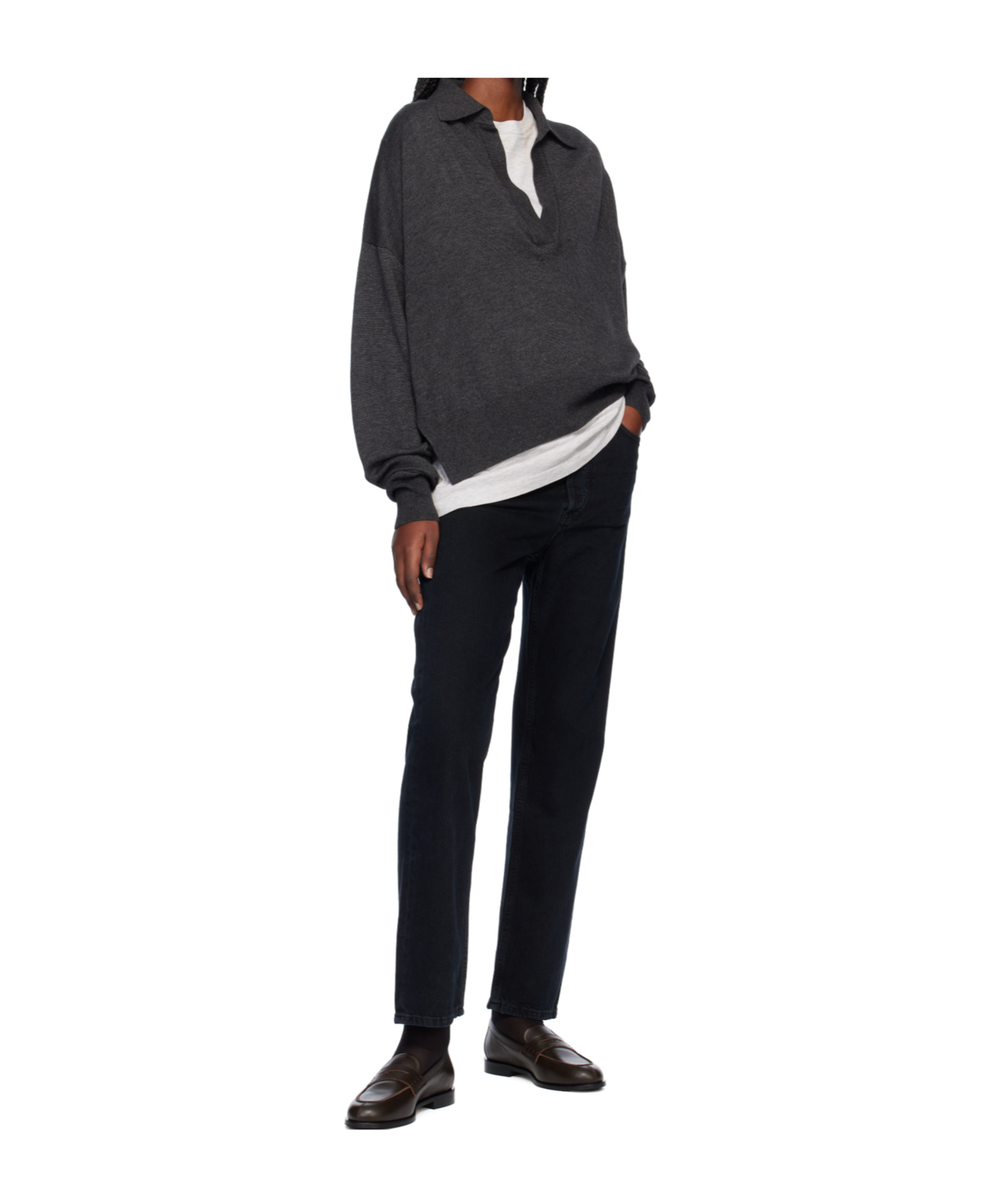 Agolde High Waist Straight Jeans In Black