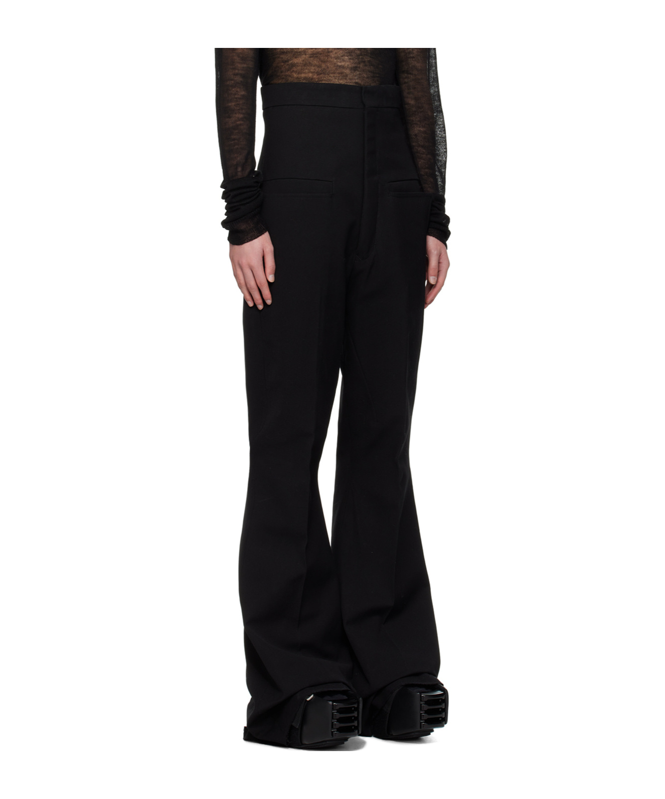 Rick Owens Black Dirt Lido Trousers In Black