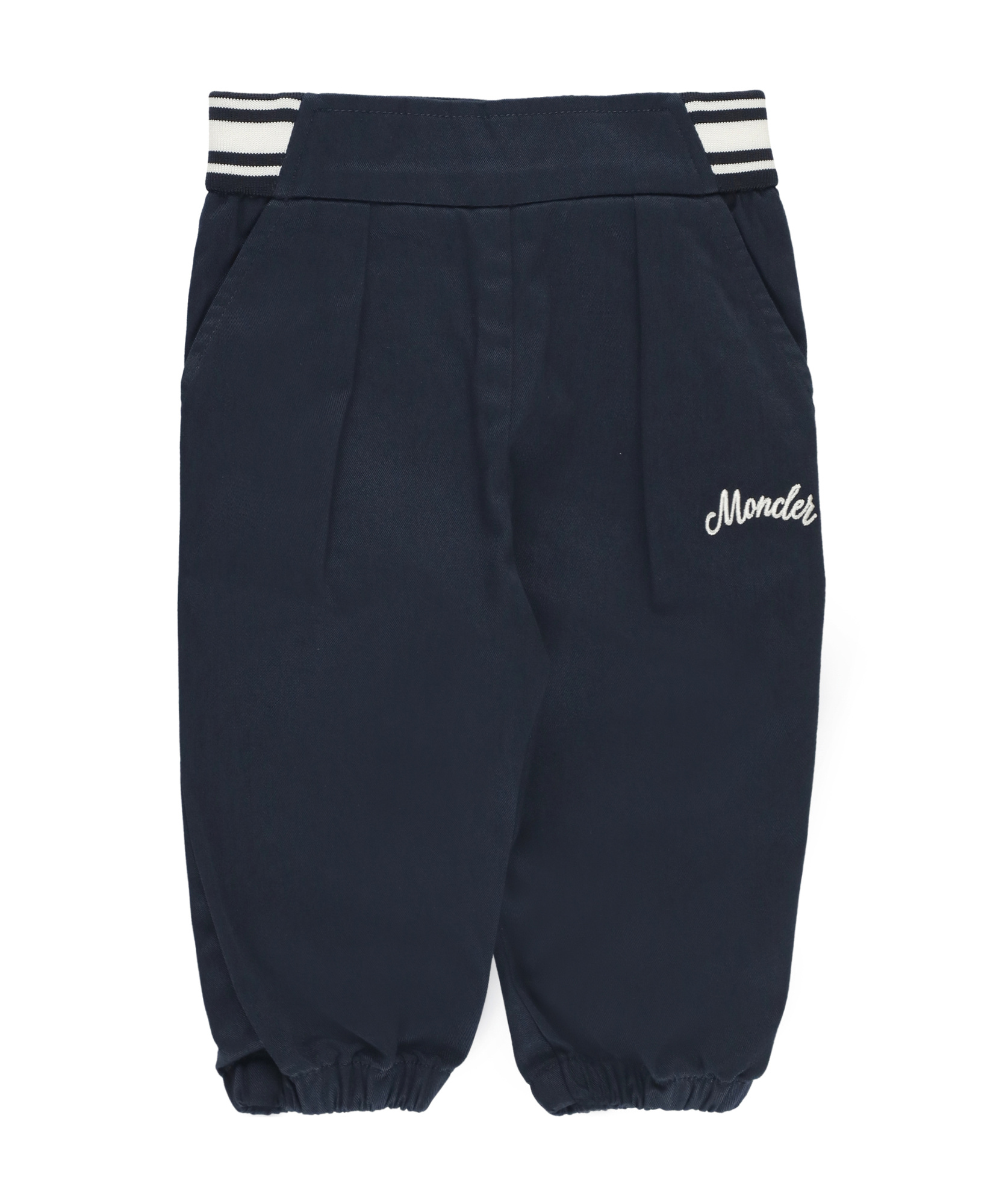 Moncler Elastic Waist Pants In Blue